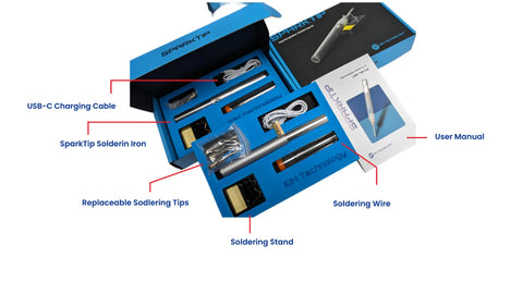 SparkTip - Cordless Soldering Iron Kit inclusion