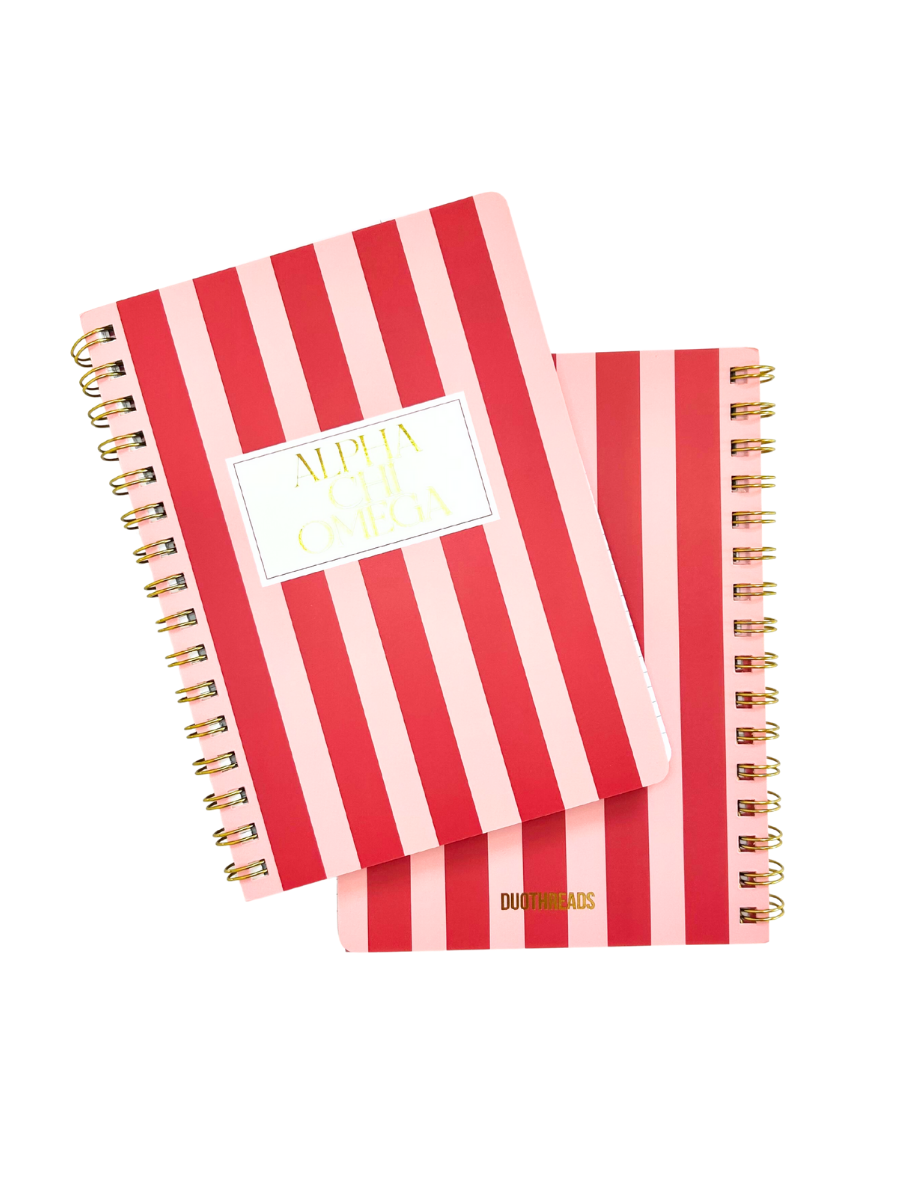 Alpha Chi Omega Stripe Sorority Notebook main image 0
