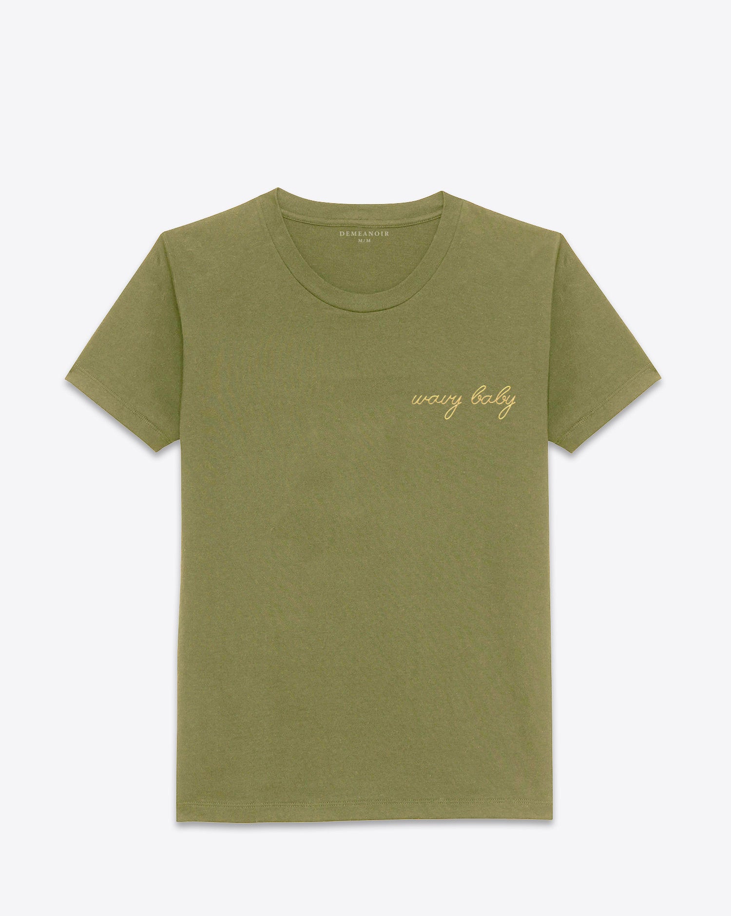Wavy Baby T-Shirt Olive Green - DEMEANOIR