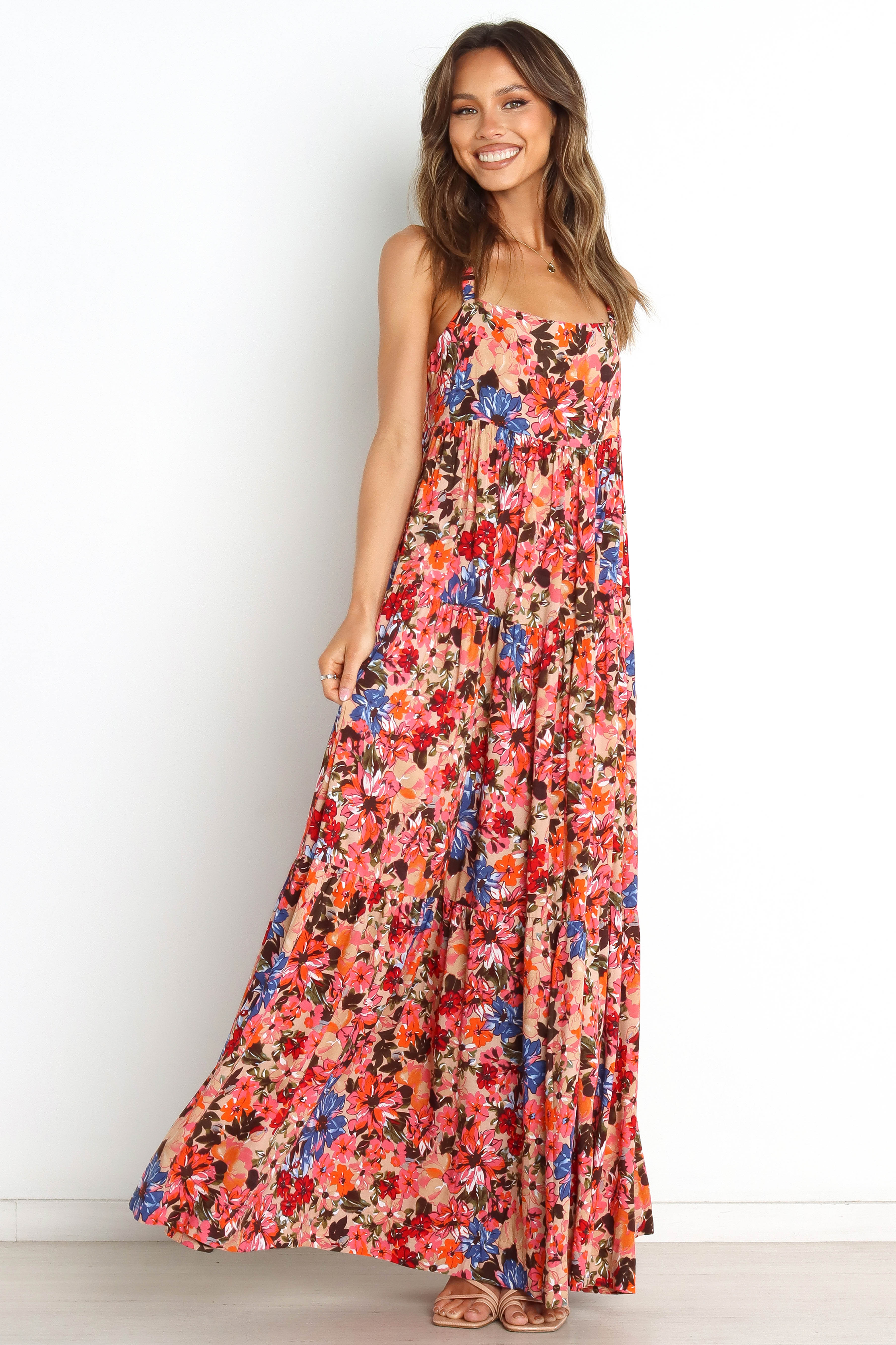 Women Summer Vacation Loose Cami Maxi A Line Dress