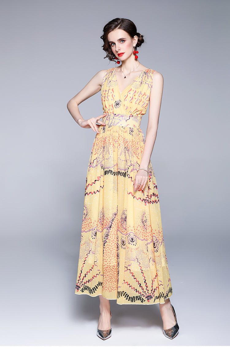 Women's Summer Printed Elegant A Line Maxi Dress - Stylish and Flattering - Ootddress