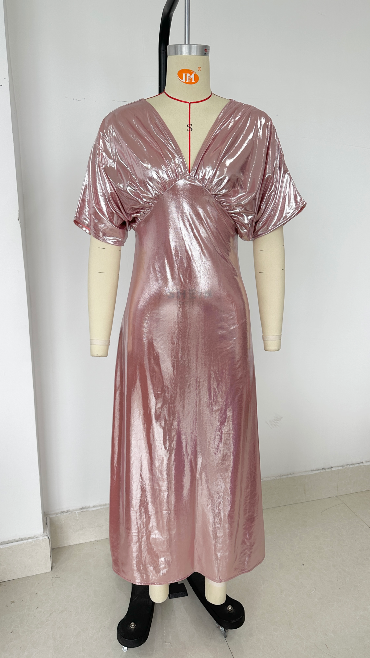 Women's Solid Maxi A Line V Neck Dress - Elegant and Flattering - Ootddress