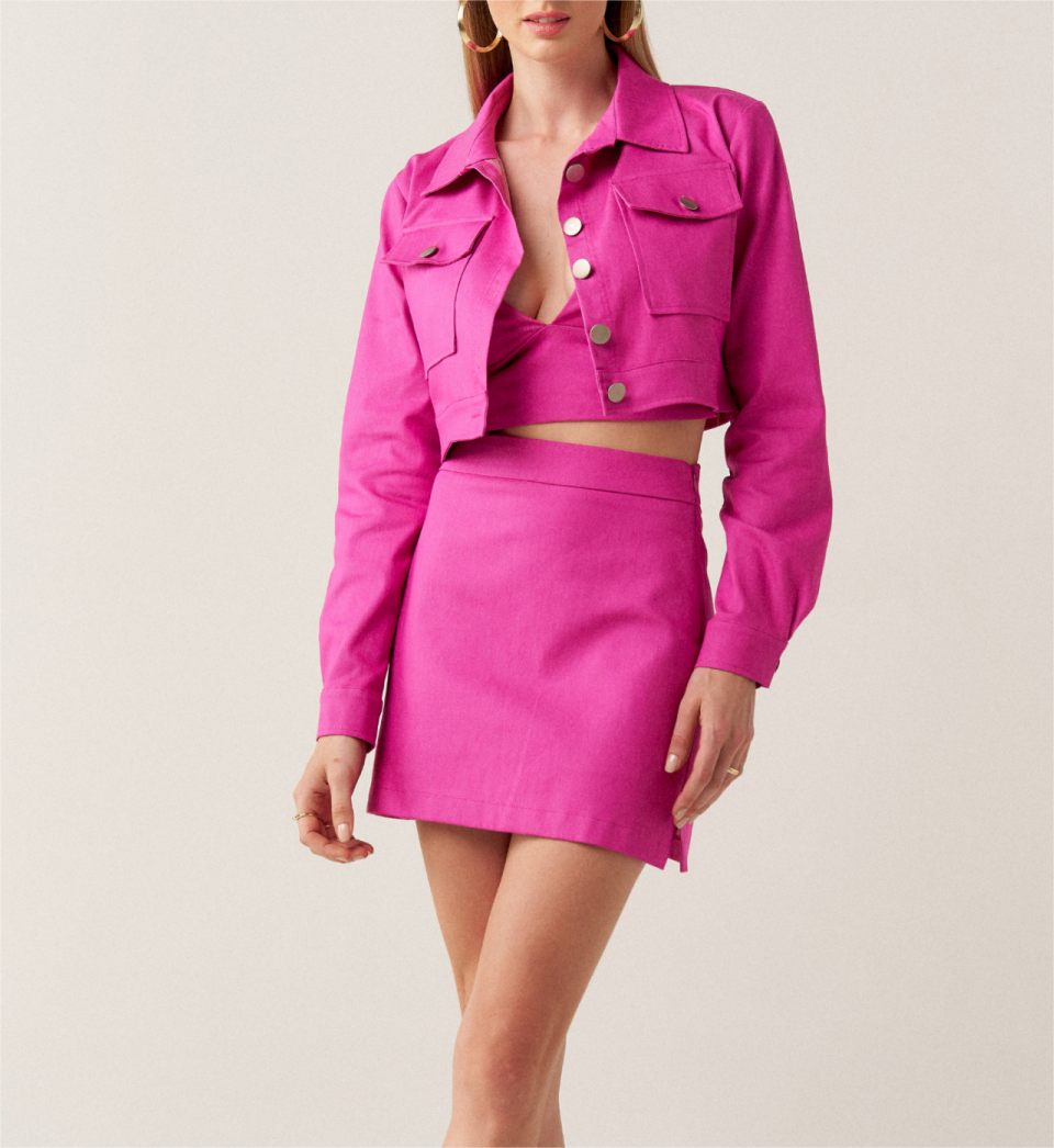Women's Autumn Casual Long Sleeve Short Blazer Skort Suit - Stylish and Versatile Fashion for Fall - Ootddress