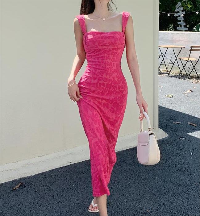 Summer Chic Jacquard Camisole Dress - Elegant Socialite Fashion - Ootddress
