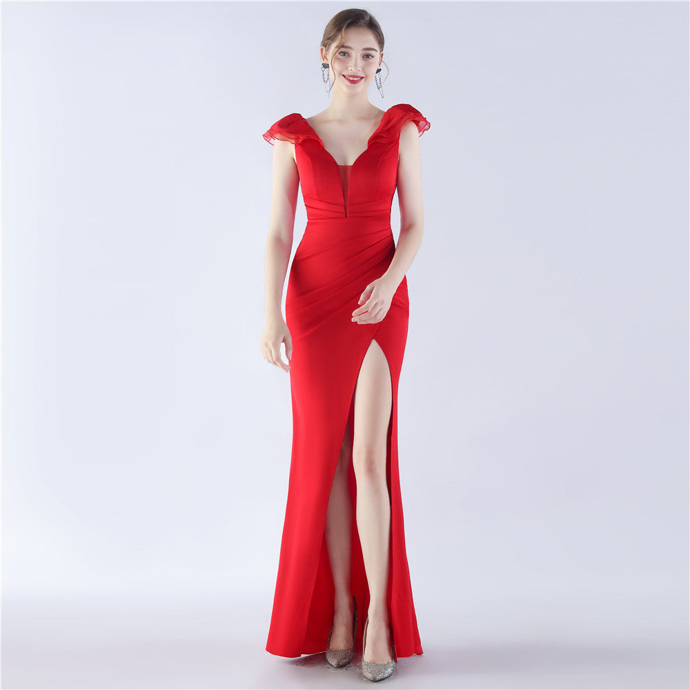 Organza Craft Satin Sexy Dress Evening Gown - Elegant & Alluring - Ootddress