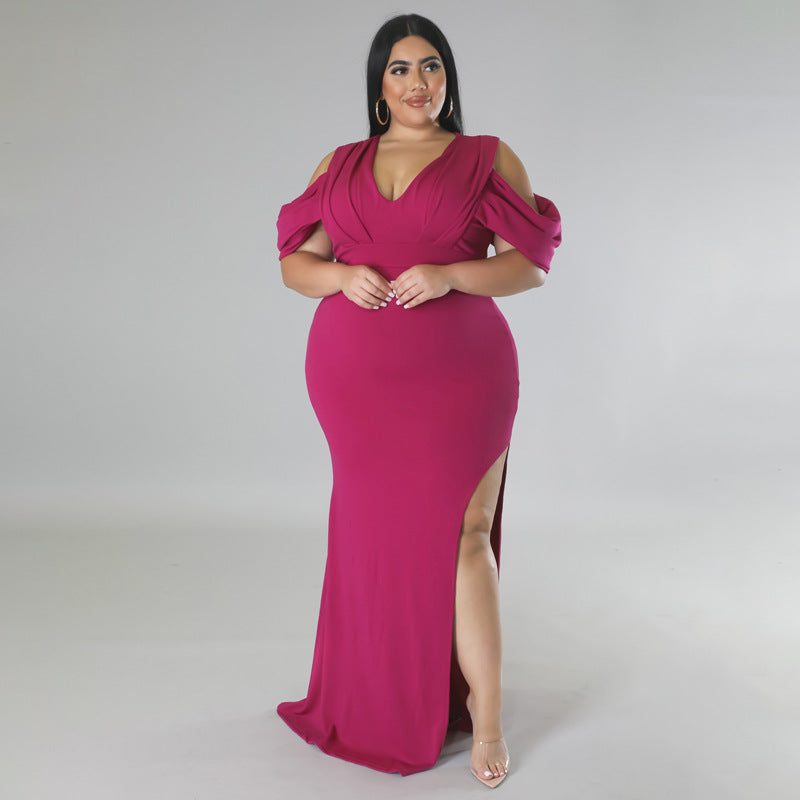 Plus Size Women Clothes: High Fork Dress - Trendy, Stylish, and Flattering - Ootddress