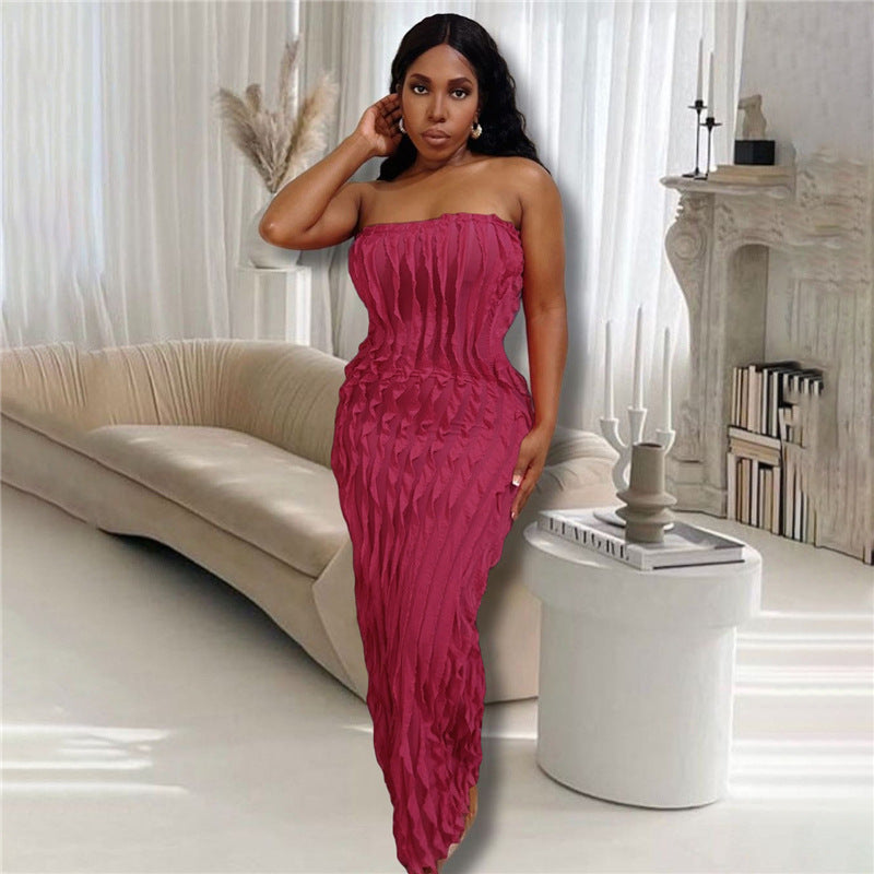 Summer Women Collection: Sexy Backless Tube Top Dress - Elegant, Slimming & Solid Color - Ootddress