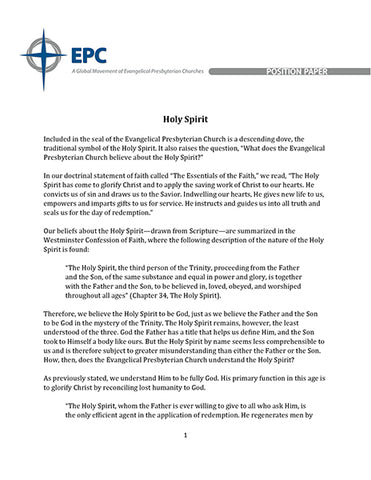 Position Paper On The Holy Spirit Pdf Download Epc Resources