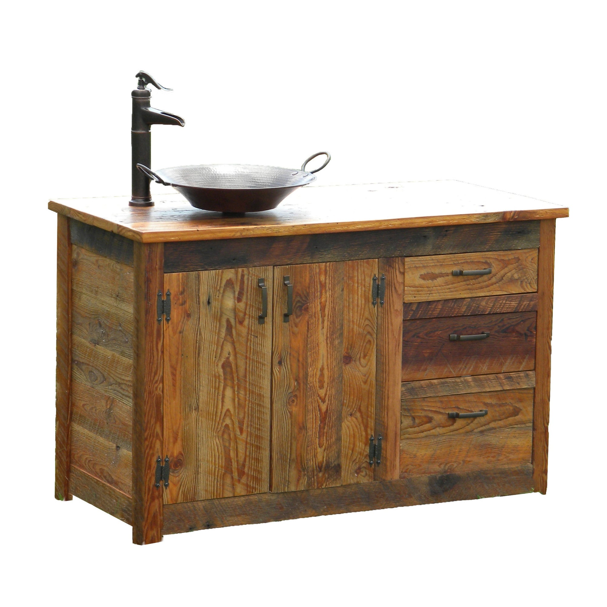 Rusted Nail Reclaimed Wood Bathroom Vanity The Spotted Door