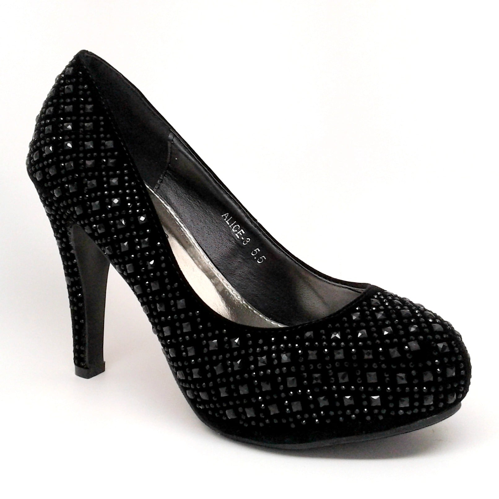 Sparkly pure black glitter heels pumps - Super X Studio