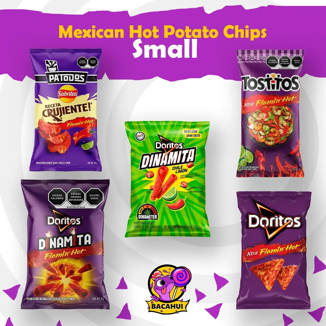 Spicy Mexican Chips Sampler: Small Box with 5 Delicious Treats!