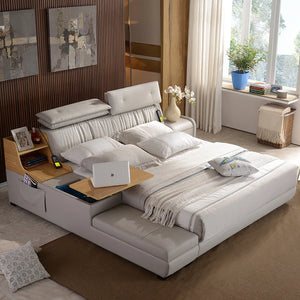 Customized Leather Bed Frame - 1.5m & 1.8m Sizes, Luxury Design - Superflex Furnitures