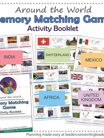 Around the World Memory Matching Game Activity Booklet