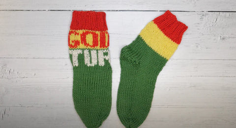 Strikkeoppskrift kvikklunsj-sokker