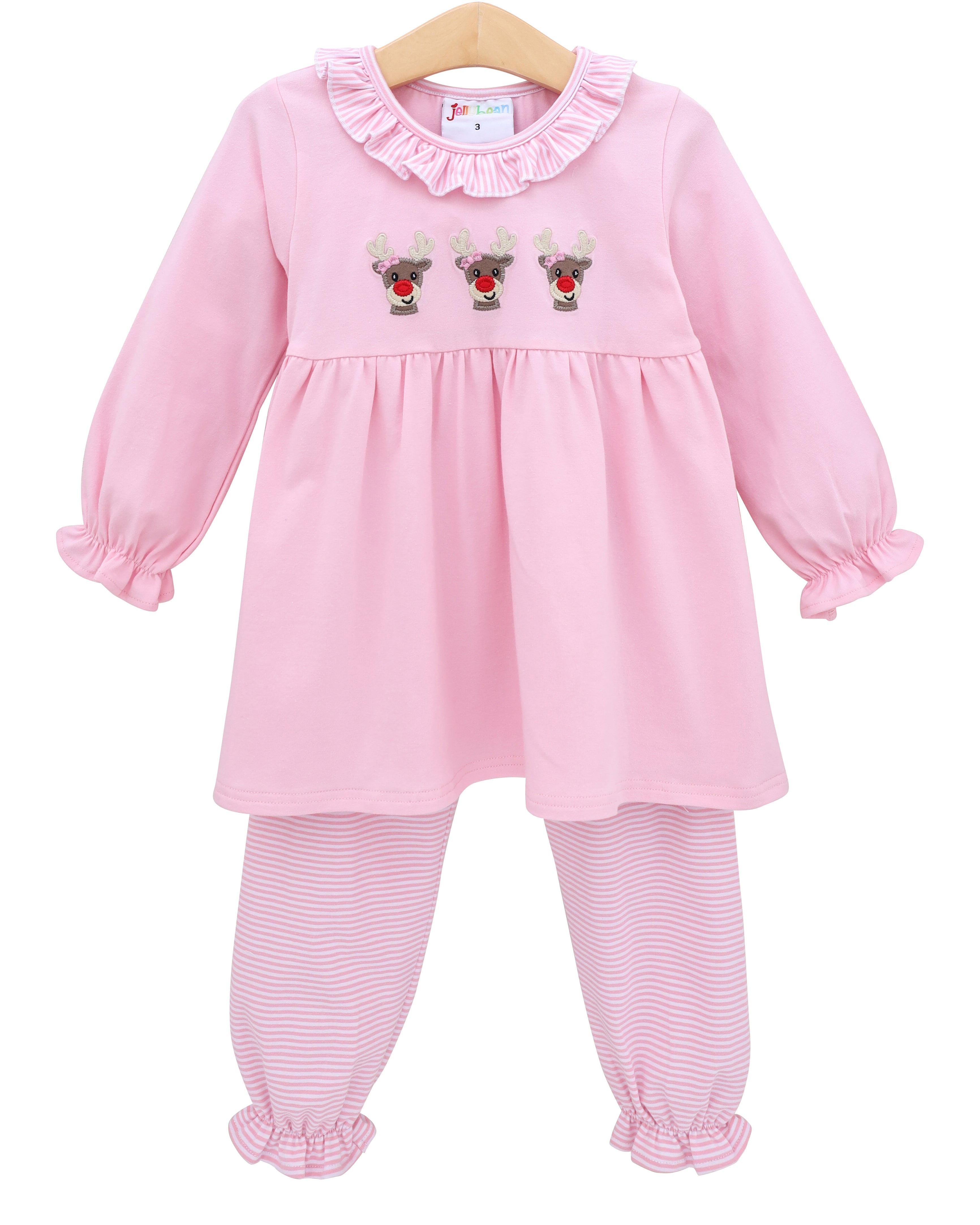 Run Run Rudolph Ruffle Pants Set