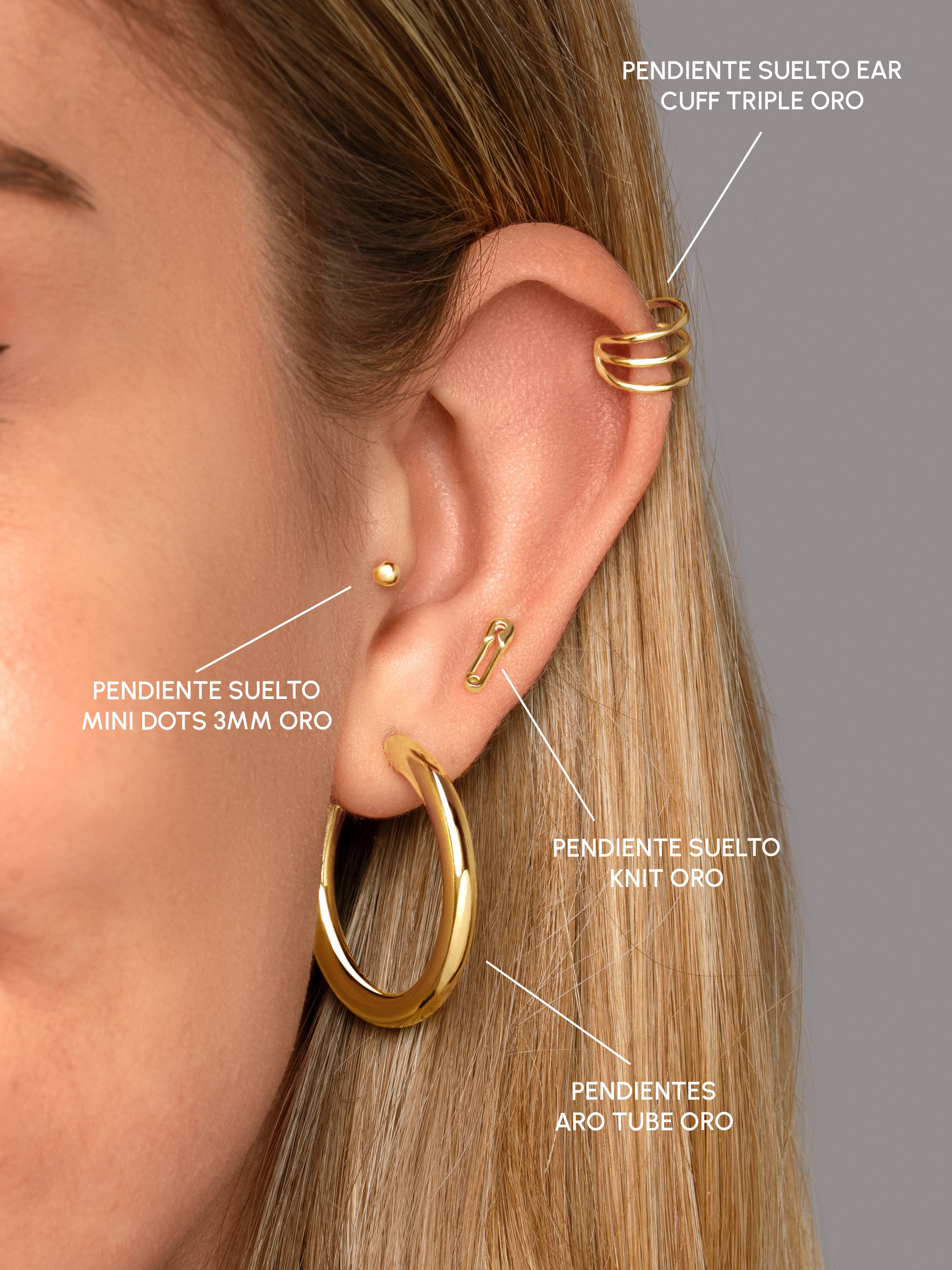 Alcanzar Reunir emergencia Pendiente Suelto Ear Cuff Triple Plata Baño Oro | Singularu