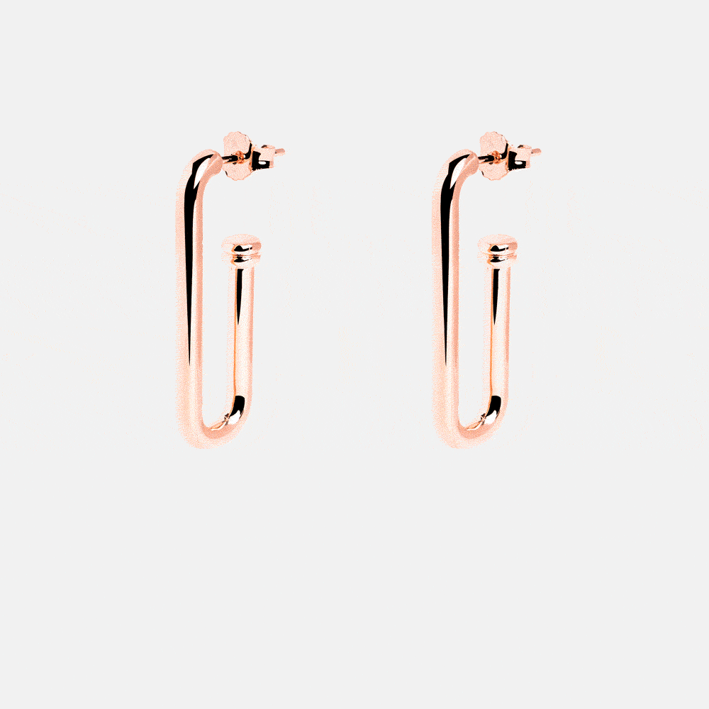 Pendientes Aro Pipe Oro Rosa- Singularu Pendientes Aro Pipe Oro Rosa- Singularu