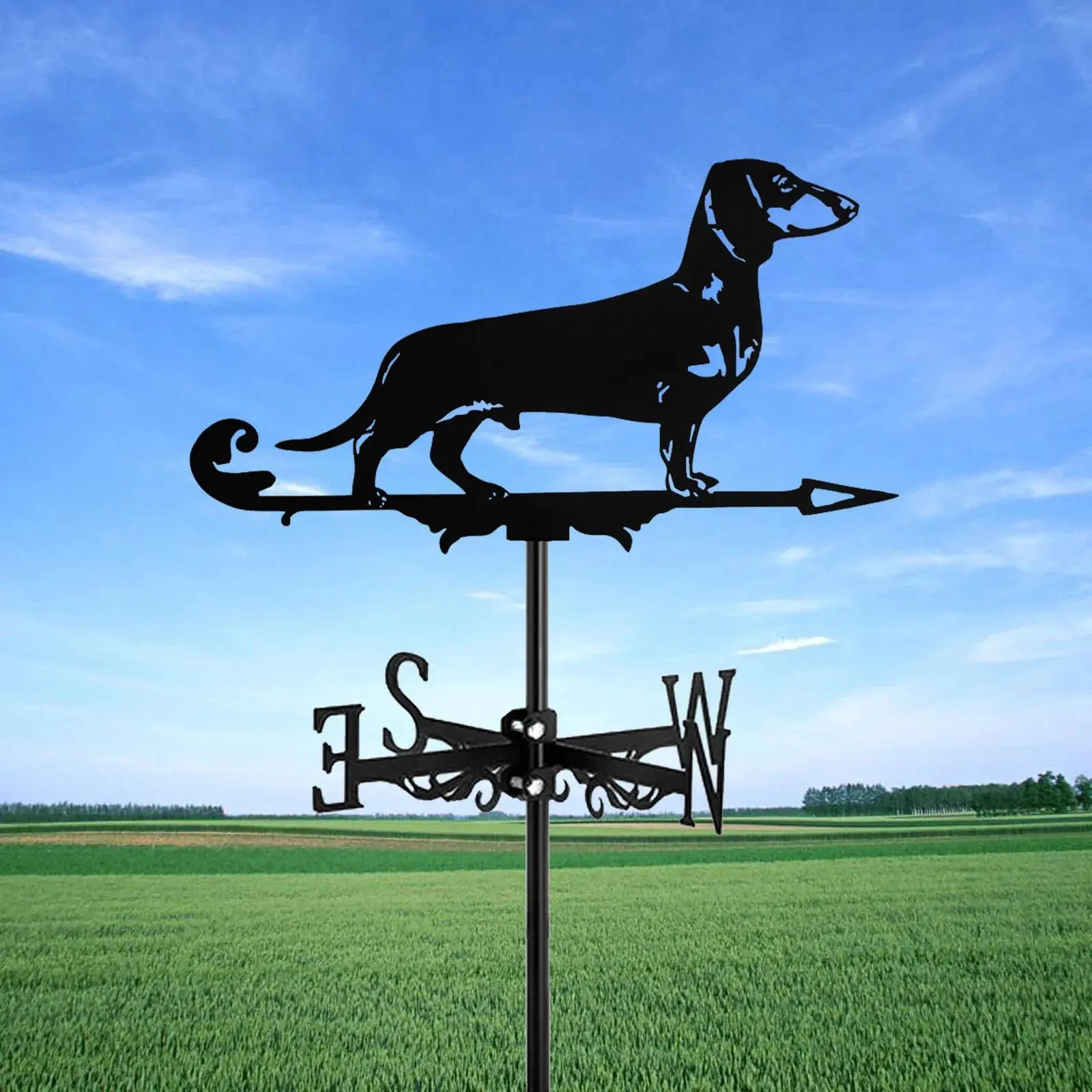 Metal Dachshund Weather Vane