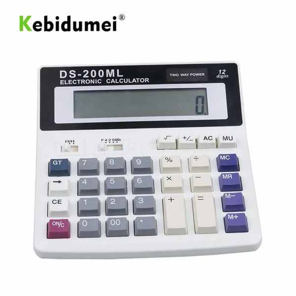 12-Digit Electronic Calculator With A Large LCD Screen. Dual Power Sou