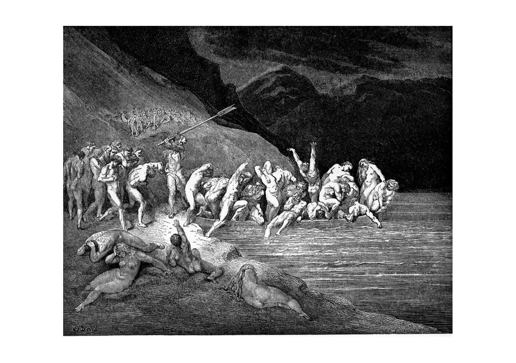 Gustave Doré - Dante's Inferno - Souls Cross Acheron — Spiffing Prints