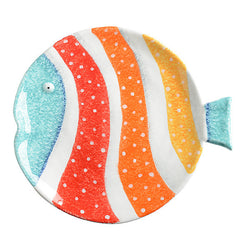 Colorful stripe fish plate