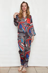 Picture of Bee Abstract Satin Pajama Set