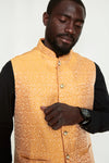 Picture of Saffron Swirl Brocade Silk Formal Jacket Vest