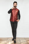 Picture of Ruby Lattice Brocade Silk Formal Jacket Vest