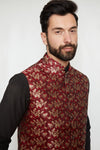 Picture of Crimson King Brocade Silk Formal Jacket Vest