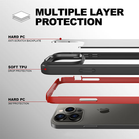 XTREAM Series Case iPhone 14 pro MULTIPLE LAYER PROTECTION HARD PC ANTI-SCRATCH BACKPLATE and 360°PROTECTION  SOFT TPU DROP PROTECTION