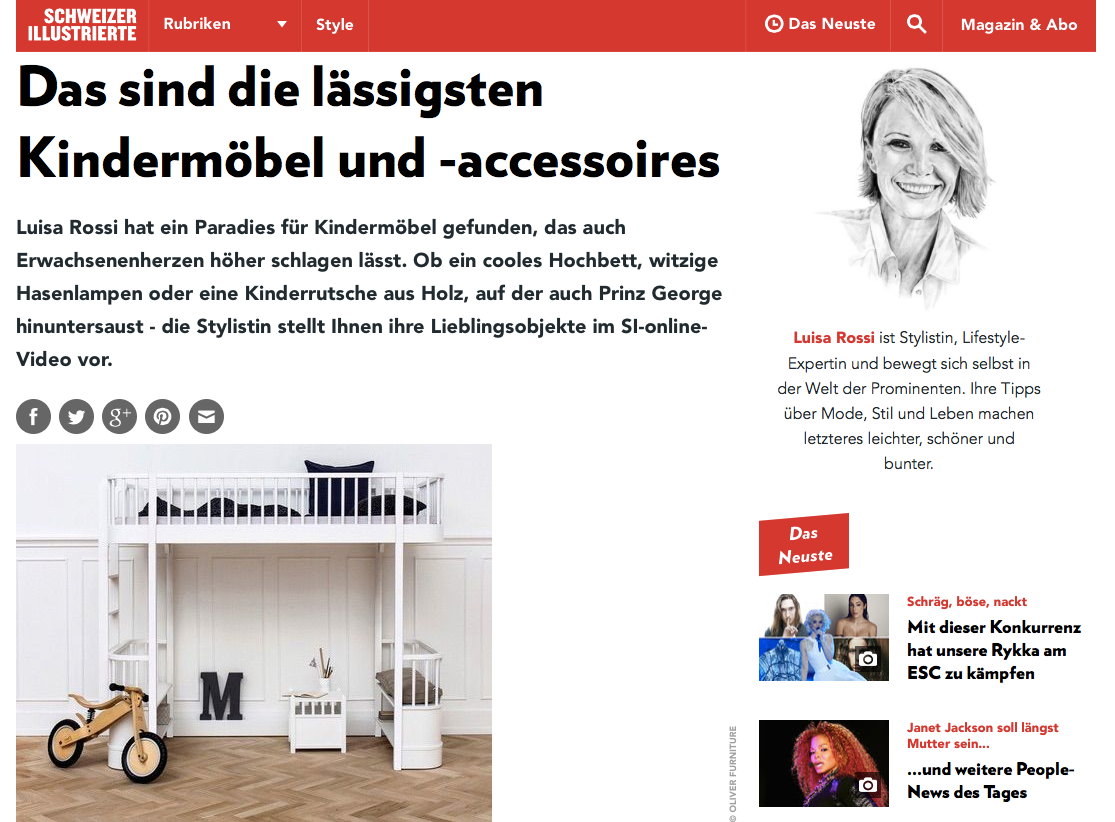 Luisa Rossi Lifestyle Tipp Schweizer Illustrierte Snowflake Kindermöbel