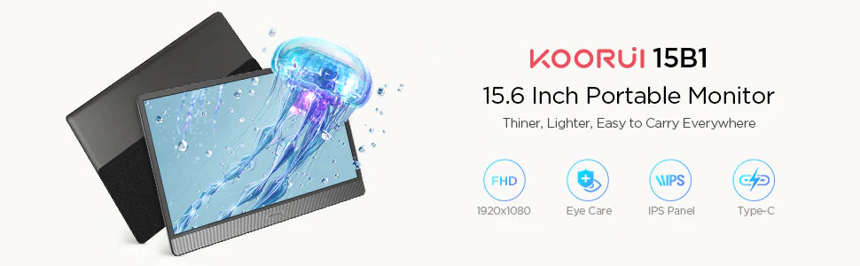 Écran PC KOORUI 15B1 15.6 LED FHD 60Hz Flicker Free HDMI Noir