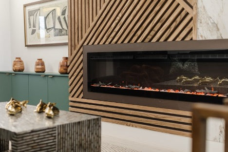 Fireplace integrated into wall