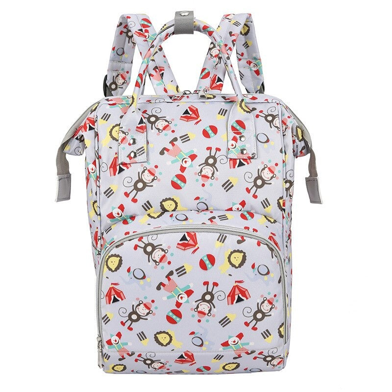 Cartoon Print Large Capacity Baby Care Diaper Backpack 1091