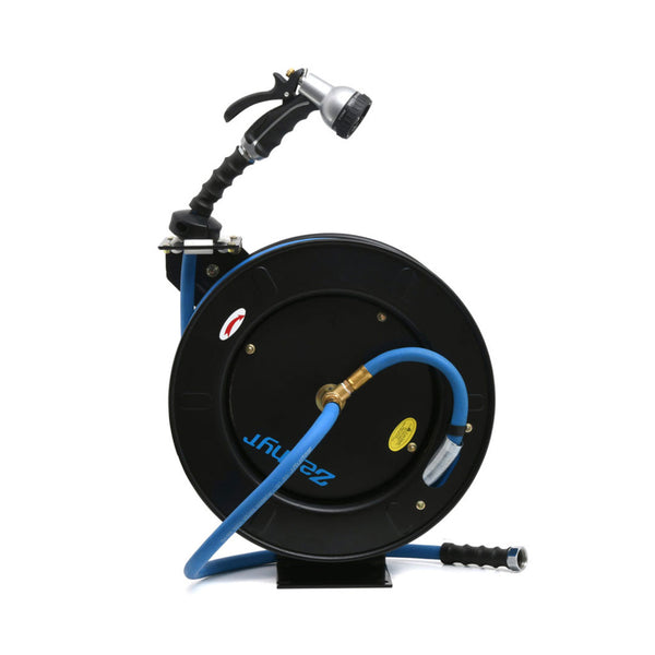 Zephyr Grey Heavy-Duty Auto-Retractable Water Hose Reel