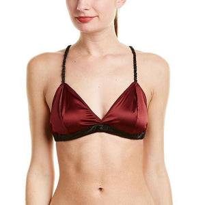 NaaNaa satin bralette with ruching in black - ShopStyle Bras