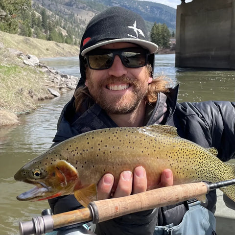 Jake Hensley with a cutthroat from The Clark Fork in Montana