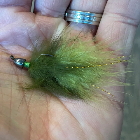 Olive Conehead Streamer, Size 8 Hook, Tied by Jeff Ditsworth