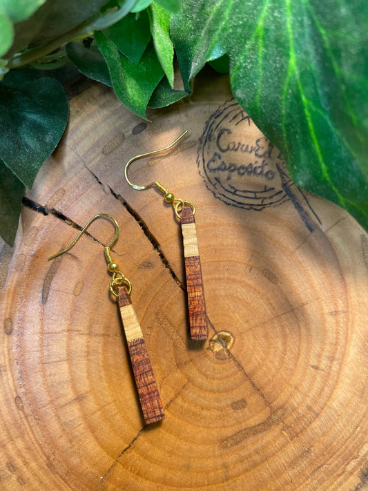 Handmade wooden earrings made from bocote wood. Hypoallergenic Earring –  CarvEd by Esposito