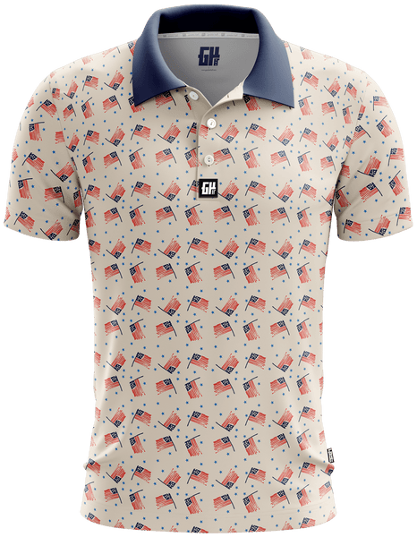 american flag golf shirt