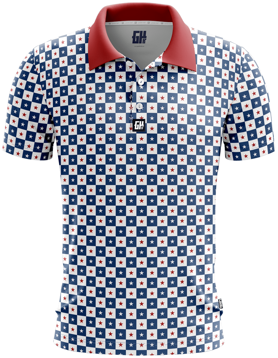 Checkered Golf Polo | American AF - AAF Nation