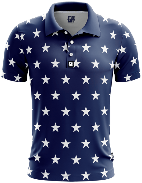 polo shirt with stars on collar