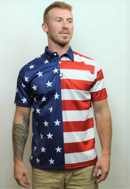 american flag golf shirt