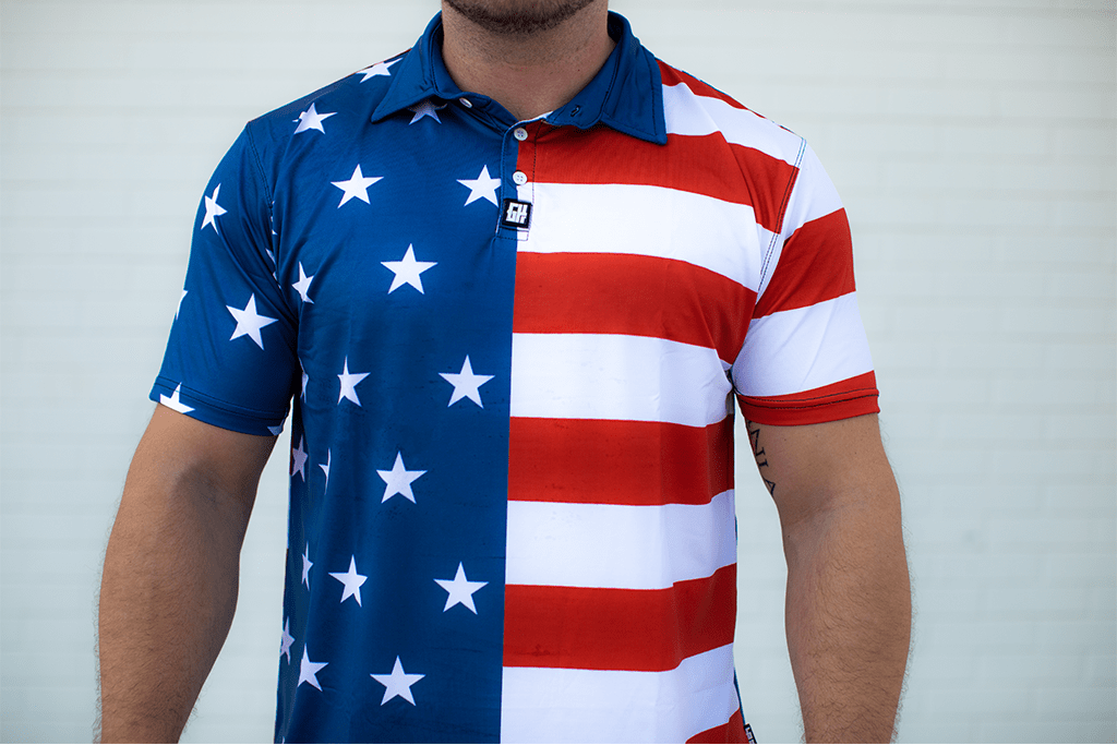 USA Flag Golf Polo | American AF - AAF Nation