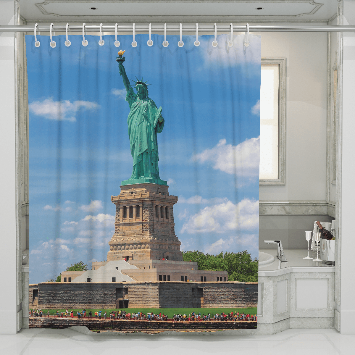 statue of liberty shower curtain