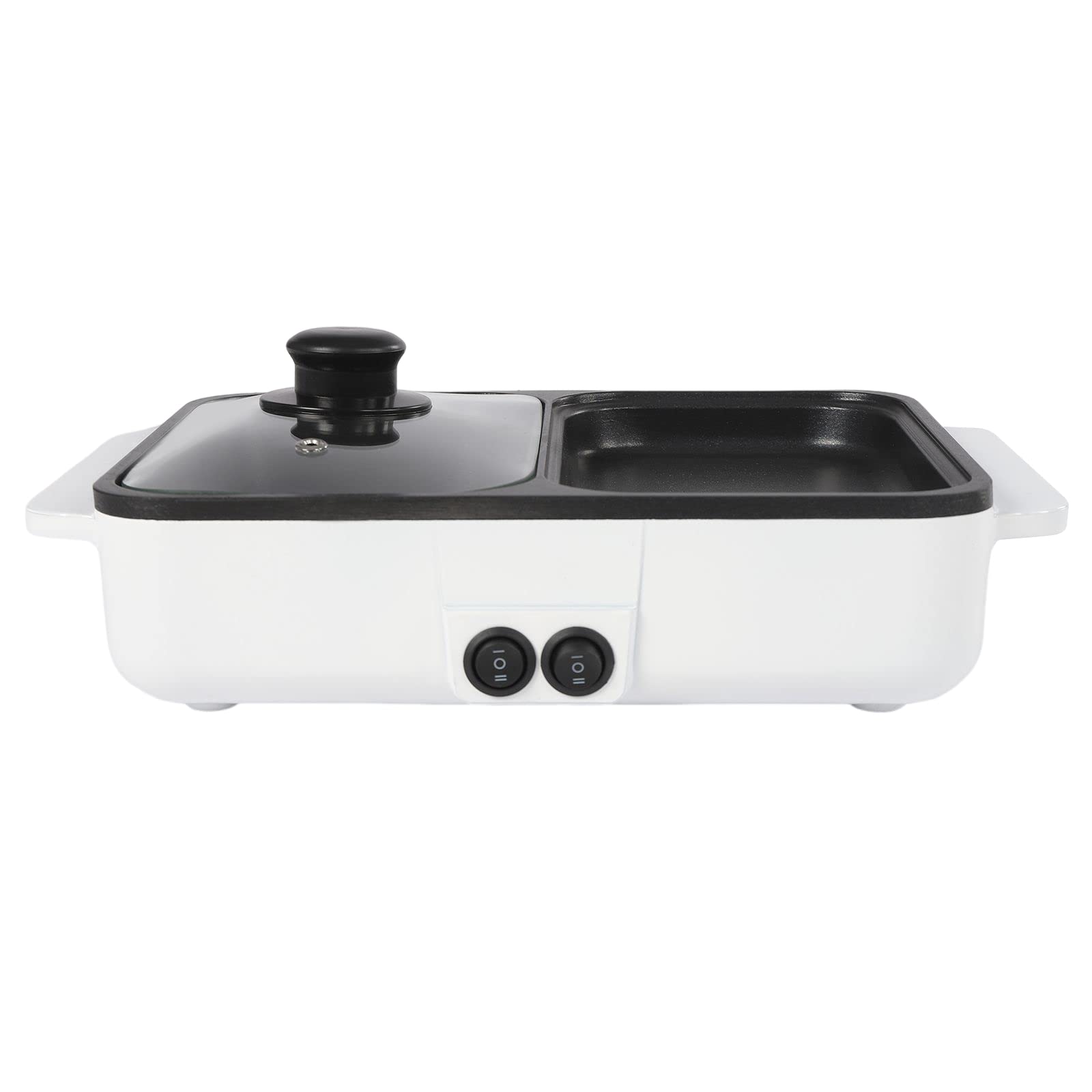 Gagalayong 2-in-1 Electric Grill with Hot Pot,Multifunctiona Portable stick-free cooking with Visual food Tray Lid and Separate Dual Temperature Contral
