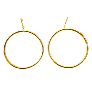Linear Post Gold Hoop Earrings - Estilo Concept Store
