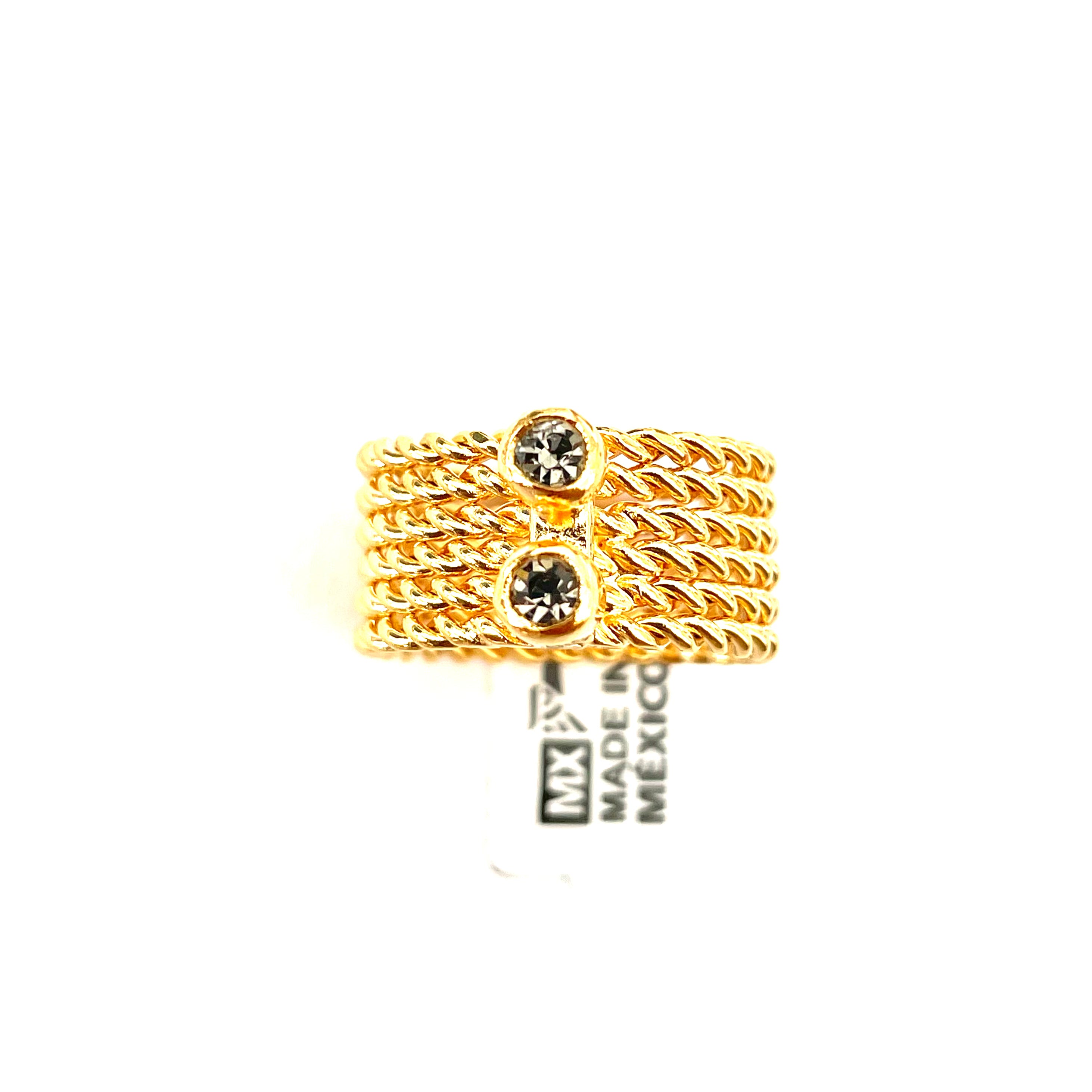 Double Peridot Rope Ring