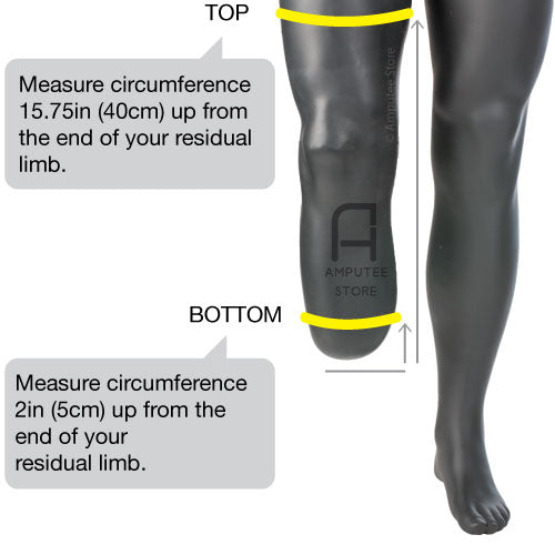 Measuring for Alliance Prosthetic BK prosthetic liner.