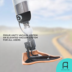 The Össur Unity Vacuum System is an elevated vacuum system that can accommodate all types of prosthetic users.